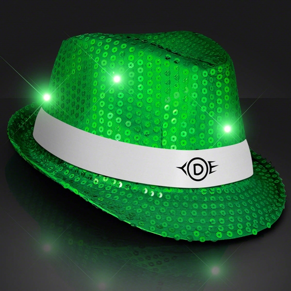 Shiny Single Colored Fedora Hats with White Bands - Shiny Single Colored Fedora Hats with White Bands - Image 4 of 10