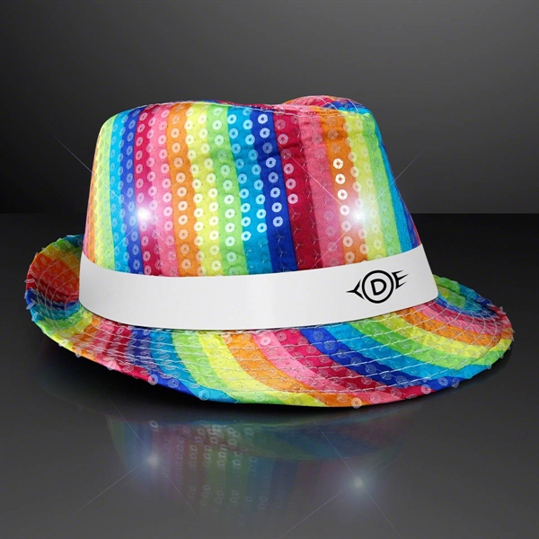 Shiny Single Colored Fedora Hats with White Bands - Shiny Single Colored Fedora Hats with White Bands - Image 5 of 10