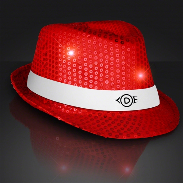 Shiny Single Colored Fedora Hats with White Bands - Shiny Single Colored Fedora Hats with White Bands - Image 8 of 10