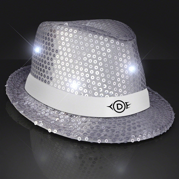 Shiny Single Colored Fedora Hats with White Bands - Shiny Single Colored Fedora Hats with White Bands - Image 9 of 10