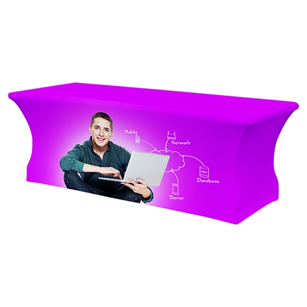 Premium Stretch Table Cover 8ft 4-Sided (Dye-Sublimated) - Premium Stretch Table Cover 8ft 4-Sided (Dye-Sublimated) - Image 0 of 5