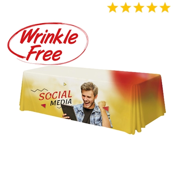 Premium Table Throw 8ft 4-Sided (Wrinkle Free) Sublimated - Premium Table Throw 8ft 4-Sided (Wrinkle Free) Sublimated - Image 0 of 4