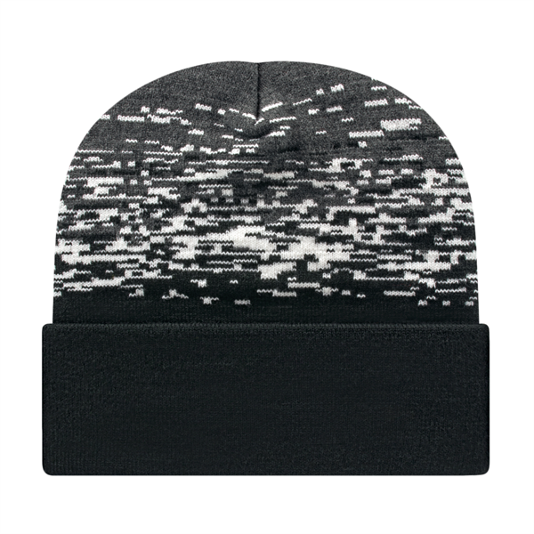 Static Pattern Knit Cap With Cuff - Static Pattern Knit Cap With Cuff - Image 12 of 18