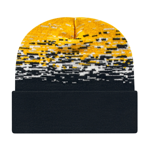 Static Pattern Knit Cap With Cuff - Static Pattern Knit Cap With Cuff - Image 15 of 18