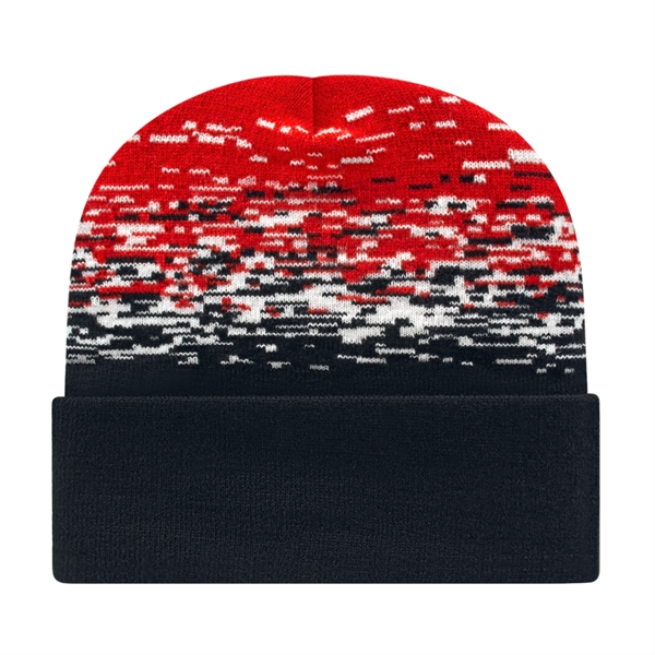 Static Pattern Knit Cap With Cuff - Static Pattern Knit Cap With Cuff - Image 16 of 18