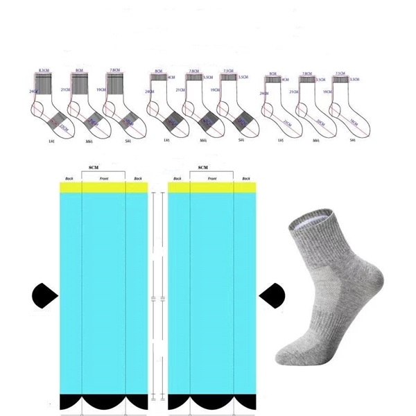 Cushioned below the calf knitted athletic socks, 168 needles - Cushioned below the calf knitted athletic socks, 168 needles - Image 1 of 3