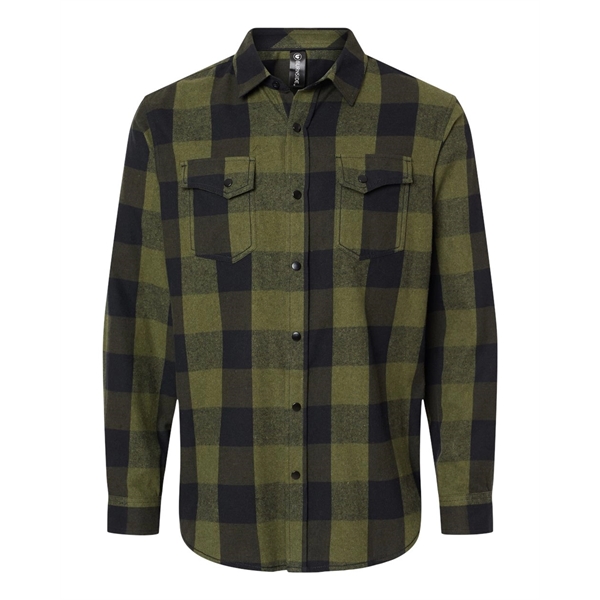 Burnside Snap Front Plaid Flannel Shirt - Burnside Snap Front Plaid Flannel Shirt - Image 12 of 13