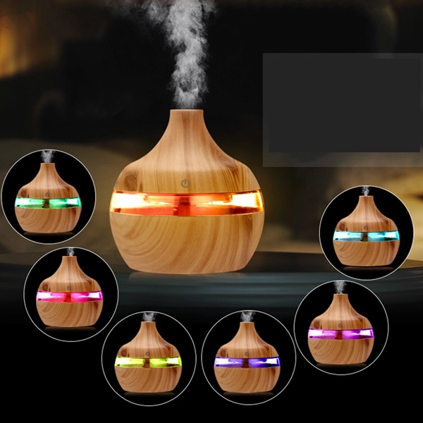 7 Colorful LED Light Wood Grain Ultrasonic Aroma Diffuser - 7 Colorful LED Light Wood Grain Ultrasonic Aroma Diffuser - Image 1 of 6