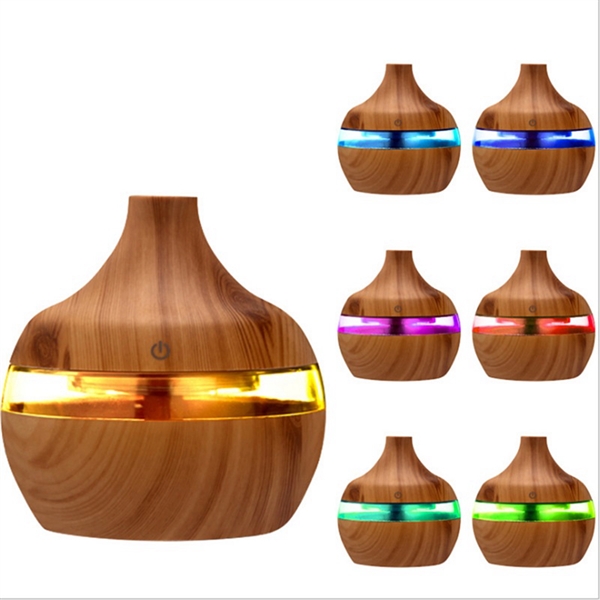 7 Colorful LED Light Wood Grain Ultrasonic Aroma Diffuser - 7 Colorful LED Light Wood Grain Ultrasonic Aroma Diffuser - Image 0 of 6