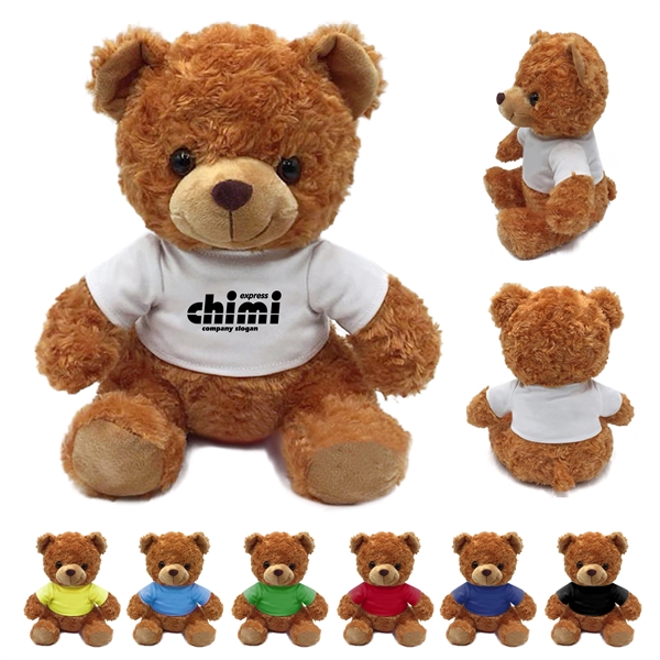 6" Bear Stuffed Animal with T-shirt - 6" Bear Stuffed Animal with T-shirt - Image 0 of 0