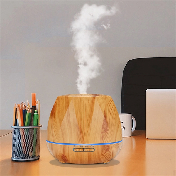 550Ml Remote Control Wood Grain Diamond Shape Humidifier - 550Ml Remote Control Wood Grain Diamond Shape Humidifier - Image 1 of 9