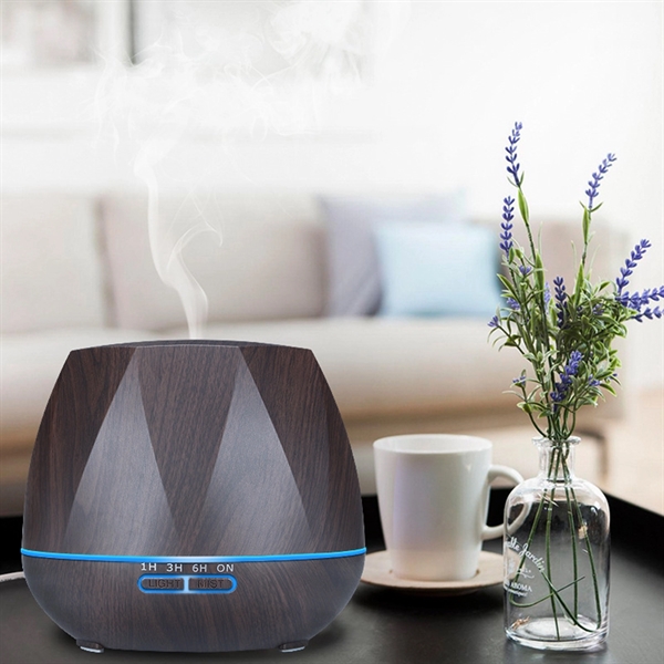 550Ml Remote Control Wood Grain Diamond Shape Humidifier - 550Ml Remote Control Wood Grain Diamond Shape Humidifier - Image 2 of 9