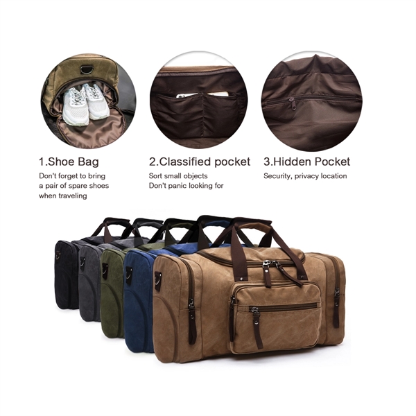 Canvas Travel Duffle Bag - Canvas Travel Duffle Bag - Image 1 of 4