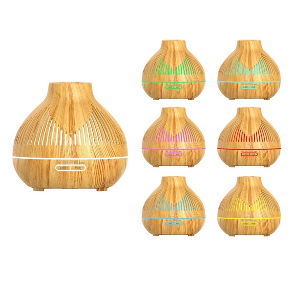 400ml Wood Grain Humidifier with 7 Color Night Light - 400ml Wood Grain Humidifier with 7 Color Night Light - Image 0 of 4
