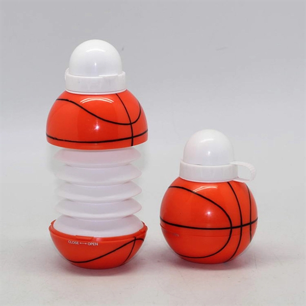 13 OZ Football & Basketball Shape Folding Water Bottle - 13 OZ Football & Basketball Shape Folding Water Bottle - Image 1 of 4