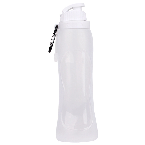 17 oz Silicone Folding Sport Bottle with Carabiner - 17 oz Silicone Folding Sport Bottle with Carabiner - Image 9 of 12