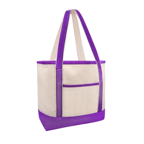 12oz. Natural Canvas Boat Tote w/ Reinforced Handle - 12oz. Natural Canvas Boat Tote w/ Reinforced Handle - Image 2 of 9