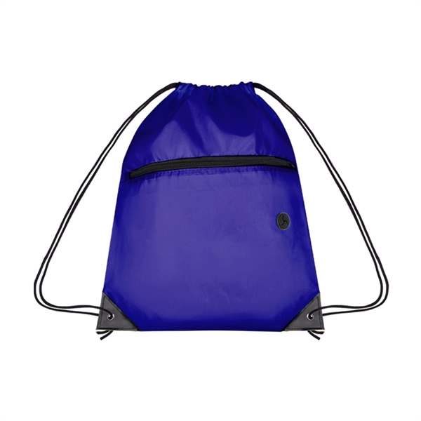 210D Cinch Bag w/Zipper pocket & Earbuds Slot - 210D Cinch Bag w/Zipper pocket & Earbuds Slot - Image 7 of 19