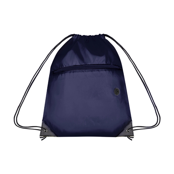 210D Cinch Bag w/Zipper pocket & Earbuds Slot - 210D Cinch Bag w/Zipper pocket & Earbuds Slot - Image 8 of 19
