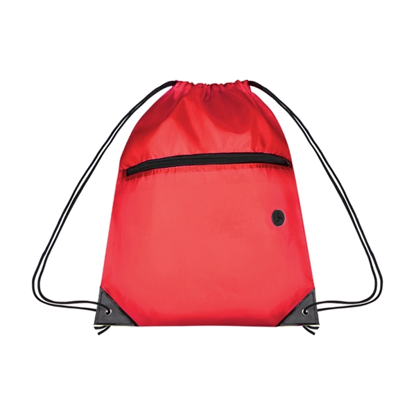 210D Cinch Bag w/Zipper pocket & Earbuds Slot - 210D Cinch Bag w/Zipper pocket & Earbuds Slot - Image 13 of 19