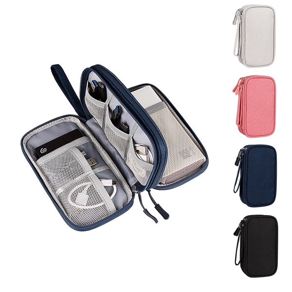 Portable Small Travel Cable Electronic Organizer Pouch Bag - Portable Small Travel Cable Electronic Organizer Pouch Bag - Image 0 of 3