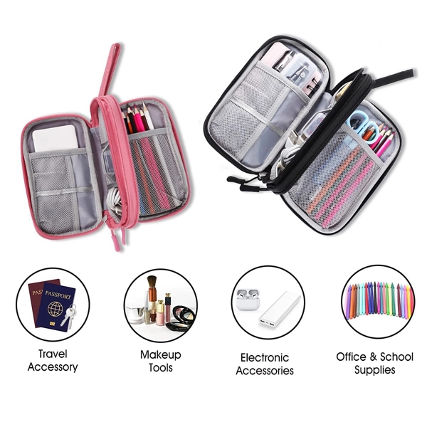 Portable Small Travel Cable Electronic Organizer Pouch Bag - Portable Small Travel Cable Electronic Organizer Pouch Bag - Image 2 of 3