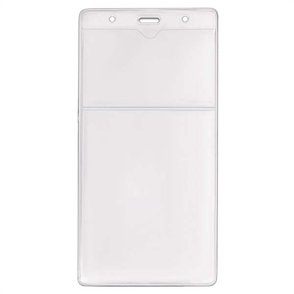 Vertical 2-Pocket Event-Size Clear Vinyl Badge Holders - Vertical 2-Pocket Event-Size Clear Vinyl Badge Holders - Image 1 of 1