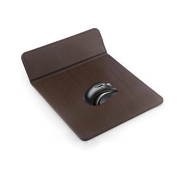 PU Wireless charger mouse pad with phone holder - PU Wireless charger mouse pad with phone holder - Image 3 of 4