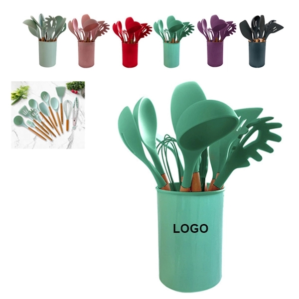 Silicone Cooking Utensil Set With Wood Handle - Silicone Cooking Utensil Set With Wood Handle - Image 0 of 0