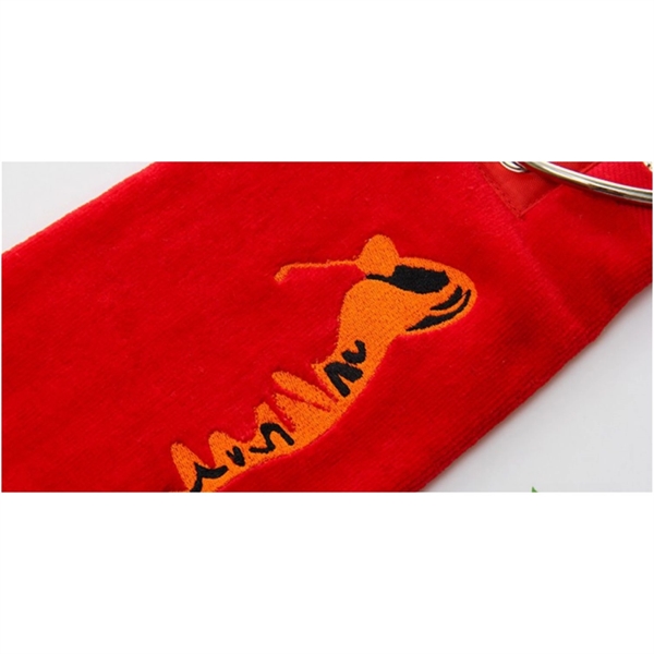 100% Cotton Embroidered Golf Towel w/ Carabiner 15.5 "x24.4" - 100% Cotton Embroidered Golf Towel w/ Carabiner 15.5 "x24.4" - Image 5 of 11