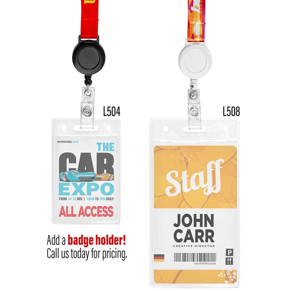 5/8" LA-460 Sublimation Lanyard w/Retractable Badge Holder - 5/8" LA-460 Sublimation Lanyard w/Retractable Badge Holder - Image 1 of 2