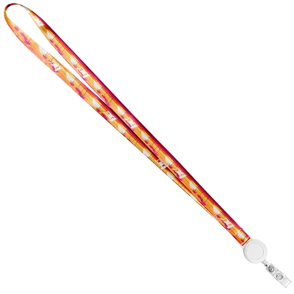 5/8" LA-460 Sublimation Lanyard w/Retractable Badge Holder - 5/8" LA-460 Sublimation Lanyard w/Retractable Badge Holder - Image 2 of 2