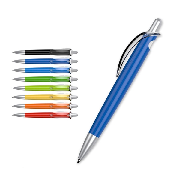 Plastic Pen with Transparent Clip - Plastic Pen with Transparent Clip - Image 1 of 3