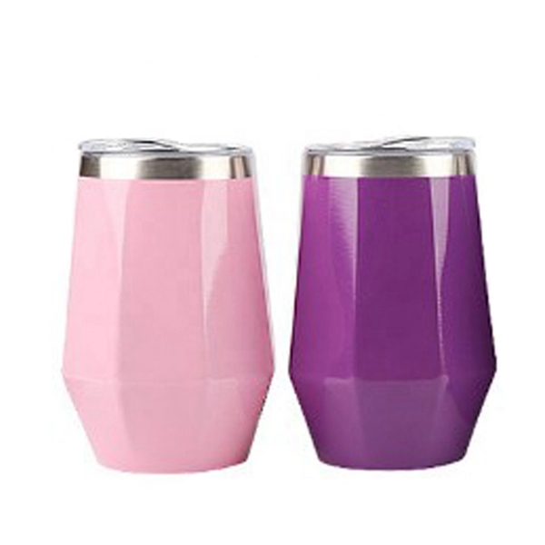 12 oz Diamond Shape Wine Cup with Lid - 12 oz Diamond Shape Wine Cup with Lid - Image 3 of 8