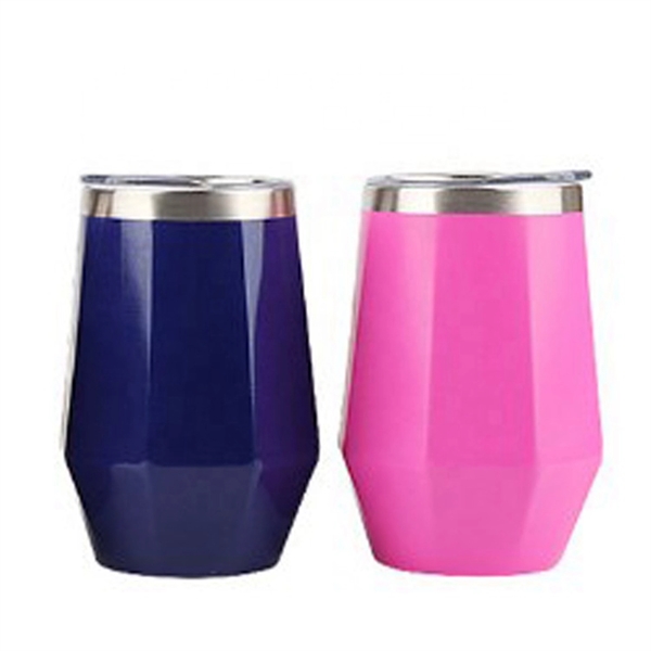 12 oz Diamond Shape Wine Cup with Lid - 12 oz Diamond Shape Wine Cup with Lid - Image 7 of 8