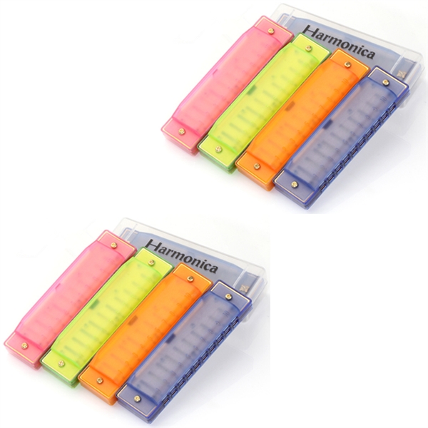 Kids Clearly Colorful Translucent Harmonica