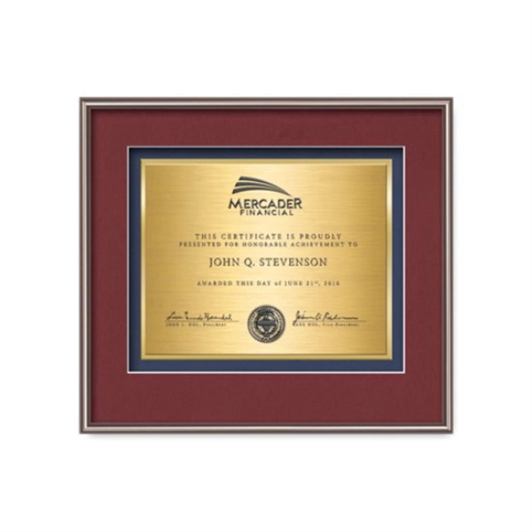 Custom Fenestra Certificate TexEtch - Bronze