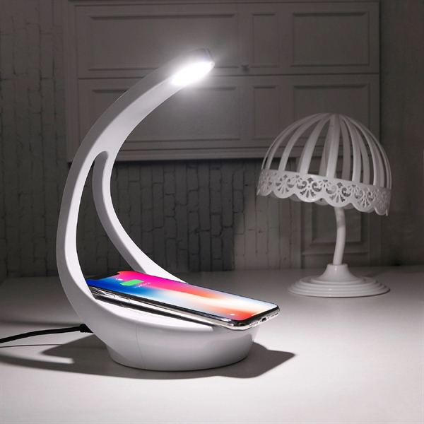 Fast Qi Wireless Charger Stand LED Desk Lamp - Fast Qi Wireless Charger Stand LED Desk Lamp - Image 1 of 8