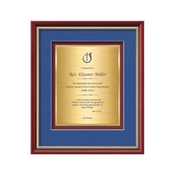 Custom Baron Certificate TexEtch - Mahogany/Gold