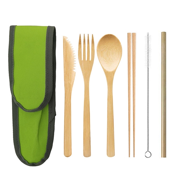 Bamboo Travel Utensil Set With Carrying Case - Bamboo Travel Utensil Set With Carrying Case - Image 14 of 14