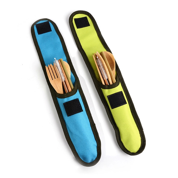 Bamboo Travel Utensil Set With Carrying Case - Bamboo Travel Utensil Set With Carrying Case - Image 4 of 14