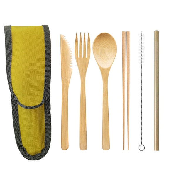 Bamboo Travel Utensil Set With Carrying Case - Bamboo Travel Utensil Set With Carrying Case - Image 5 of 14