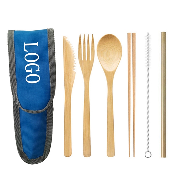 Bamboo Travel Utensil Set With Carrying Case - Bamboo Travel Utensil Set With Carrying Case - Image 0 of 14