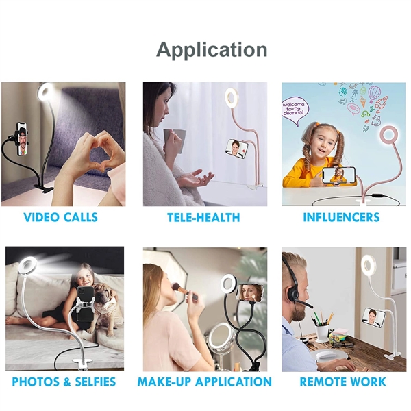 Gooseneck Selfie Ring Light Phone Stand - Gooseneck Selfie Ring Light Phone Stand - Image 4 of 4