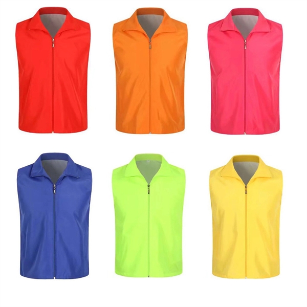 Custom Polyester Sleeveless Work Volunteer Vest - Custom Polyester Sleeveless Work Volunteer Vest - Image 2 of 8