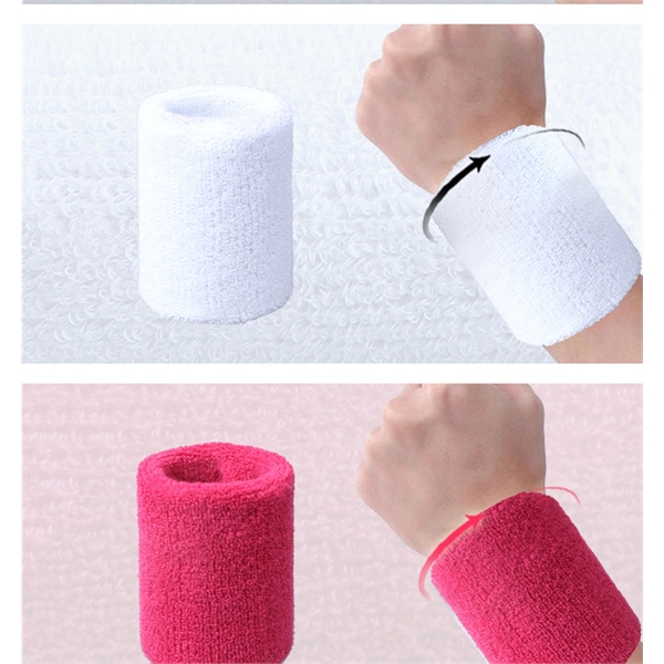 Sports cotton color sweat-absorbent wristband - Sports cotton color sweat-absorbent wristband - Image 1 of 2