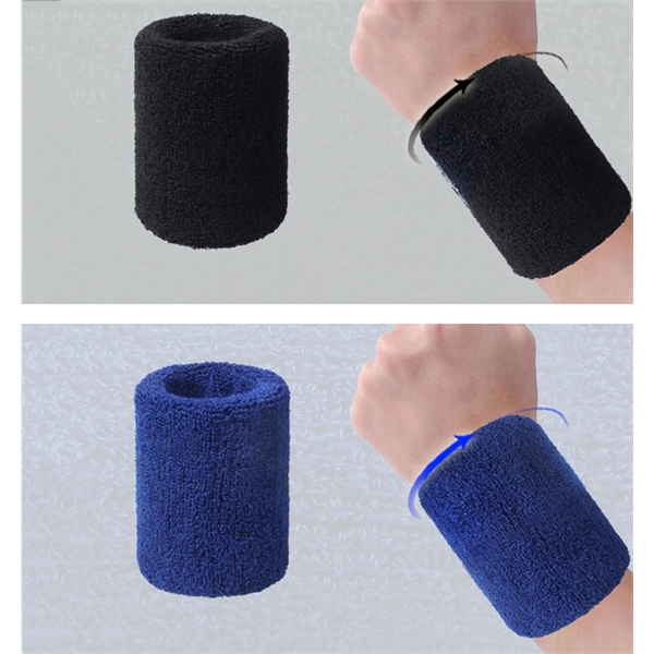 Sports cotton color sweat-absorbent wristband - Sports cotton color sweat-absorbent wristband - Image 2 of 2