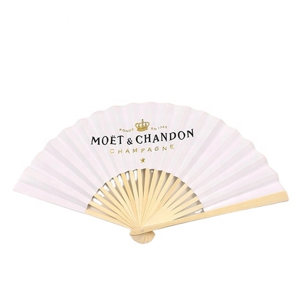 Fancy Bamboo Hand Fan - Full Color - Fancy Bamboo Hand Fan - Full Color - Image 1 of 3