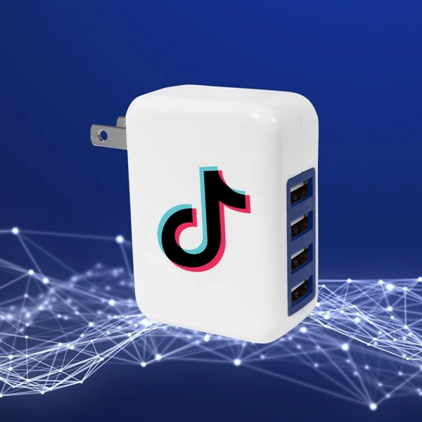 Gigi Full-Color 4-Port Wall Charger - Gigi Full-Color 4-Port Wall Charger - Image 0 of 5