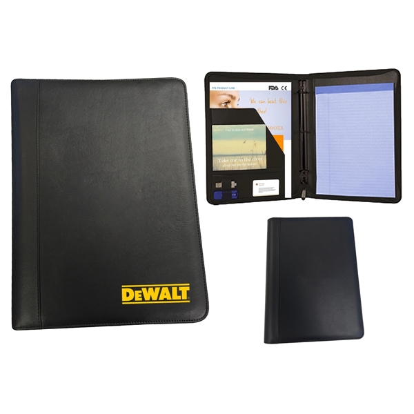 Author Premium Padfolio w/ 3 Ring Binders - Leatherette - Author Premium Padfolio w/ 3 Ring Binders - Leatherette - Image 0 of 4